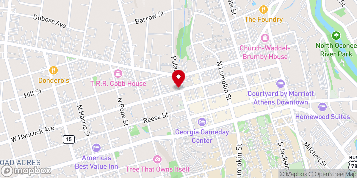 Map showing location of First Baptist Church