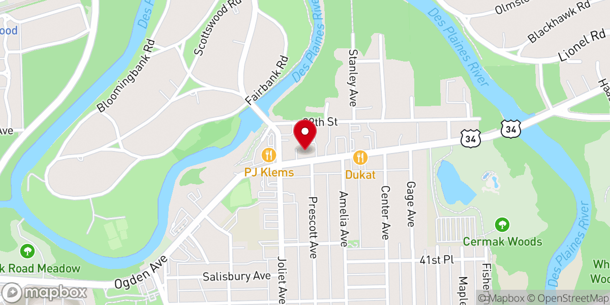 Map showing location of Zion Lutheran Church