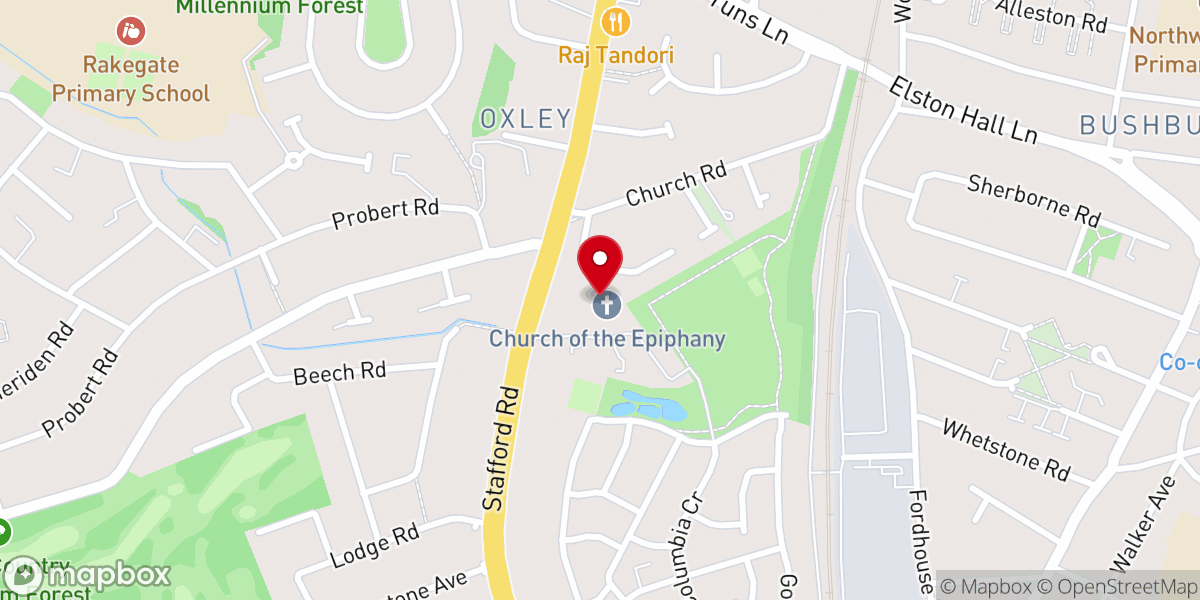 Map showing location of Church of the Epiphany