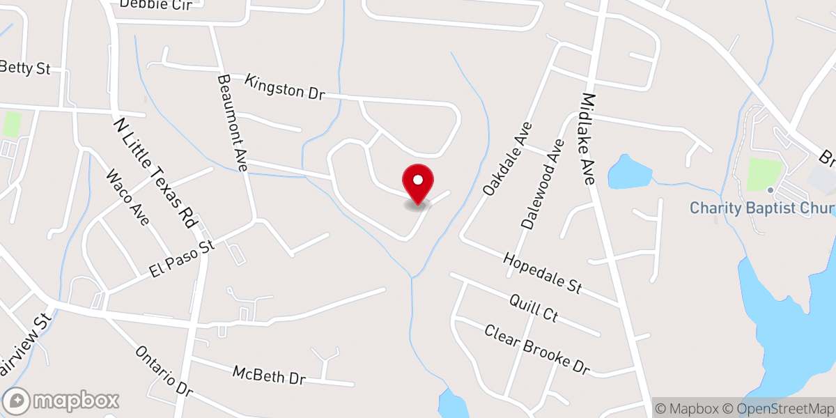 Map showing location of Parkers Chapel Baptist Church
