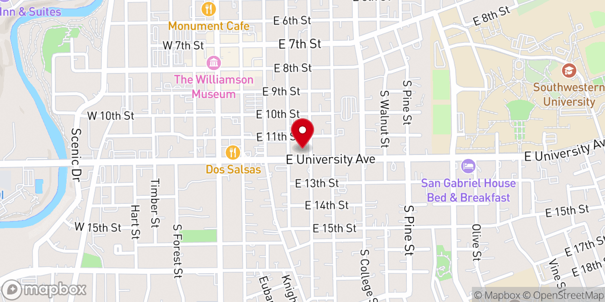 Map showing location of St John's Methodist Church