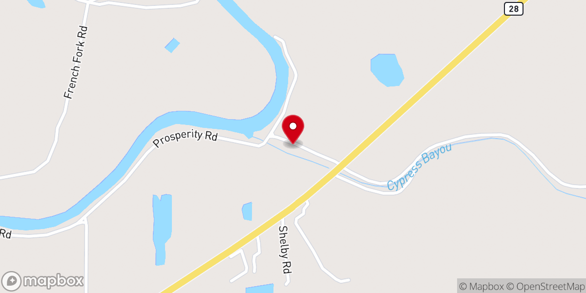 Map showing location of Prosperity Baptist Church