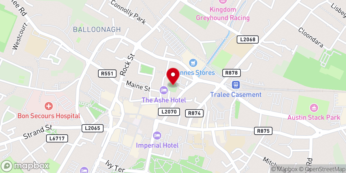 Map showing location of St John's Church of Ireland