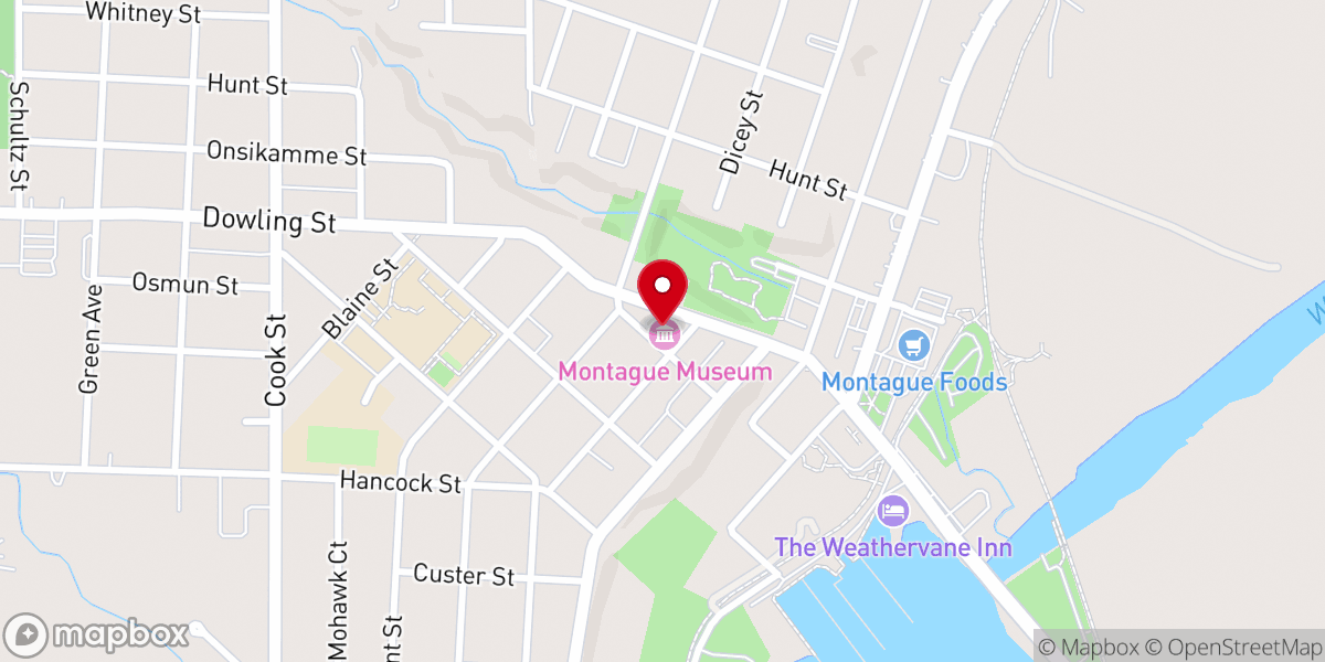 Map showing location of Montague Museum
