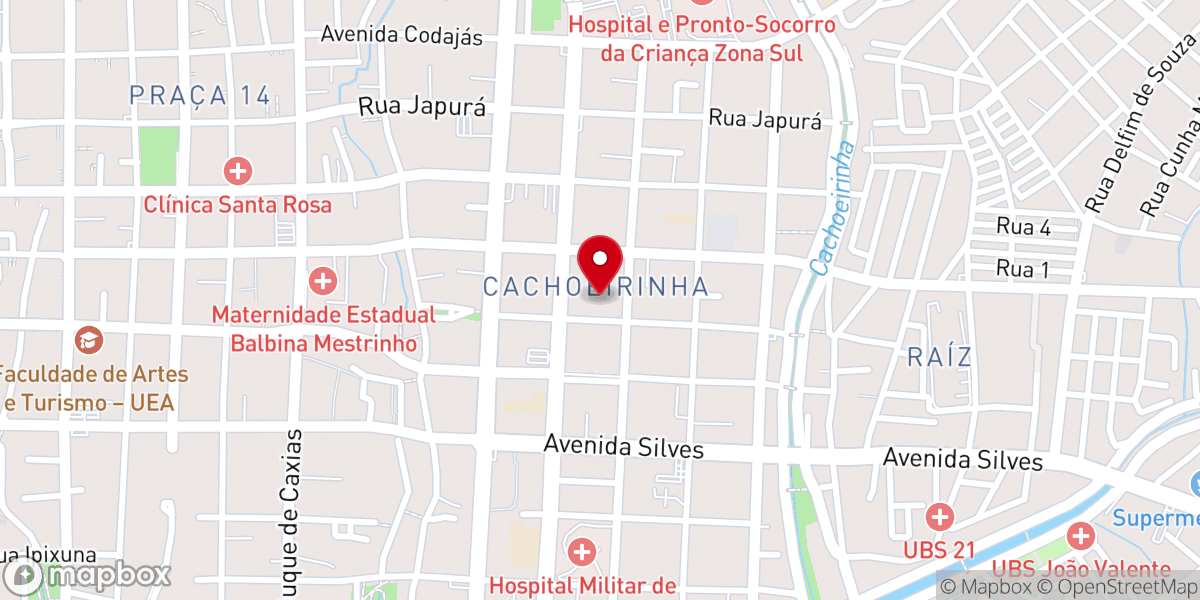 Map showing location of Universal Cachoeirinha