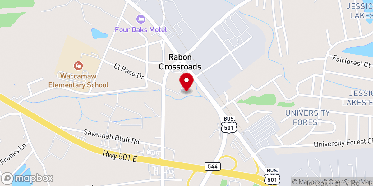 Map showing location of The Potter's House Christian Fellowship Conway