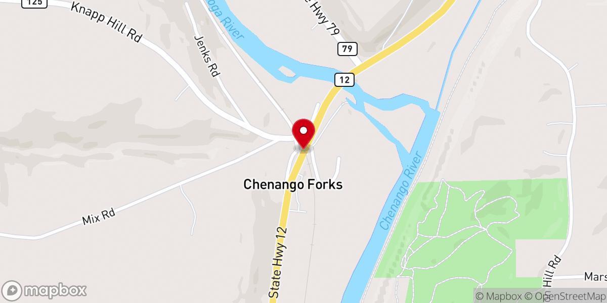Map showing location of Chenango Forks