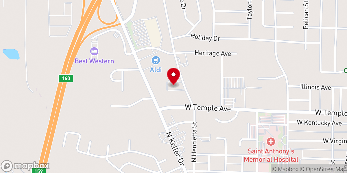 Map showing location of First Christian Church of Effingham