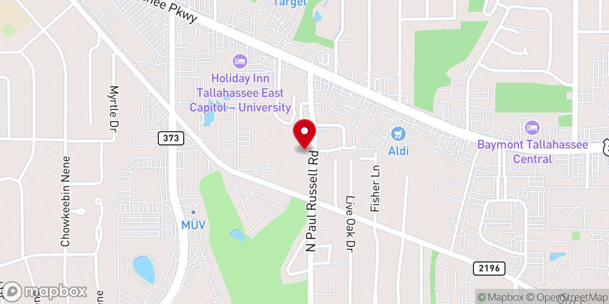 Map showing location of Tallahassee Chan Center