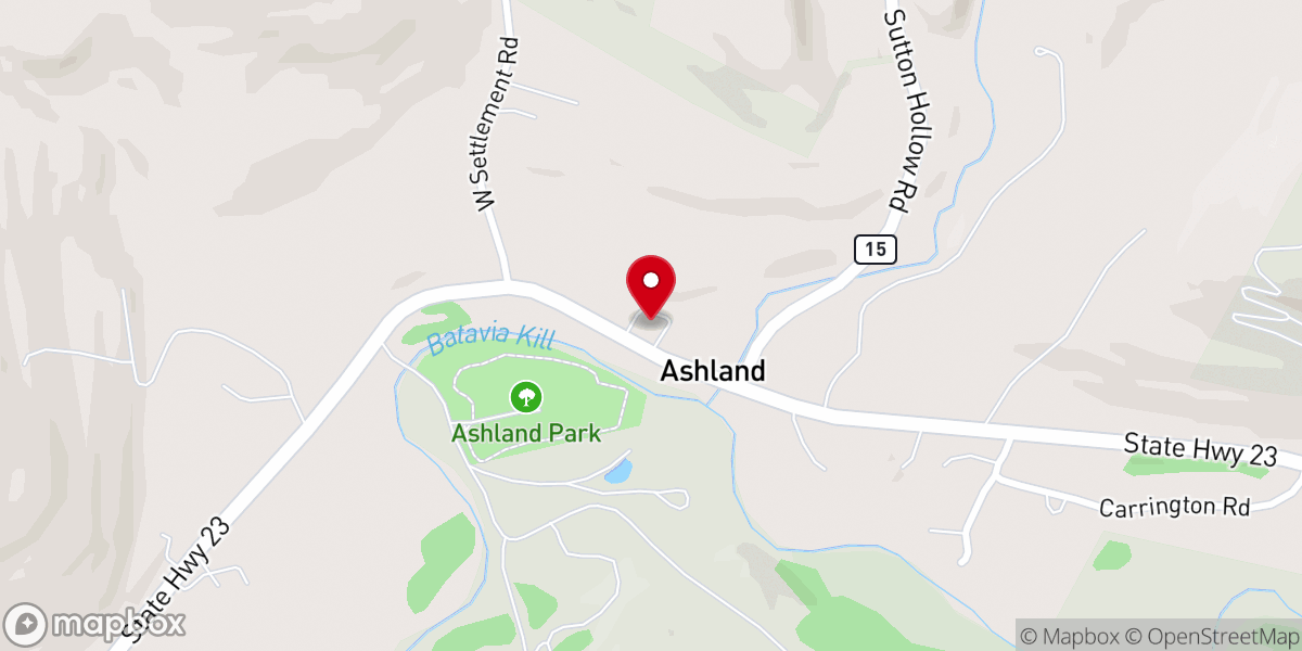 Map showing location of Town of Ashland