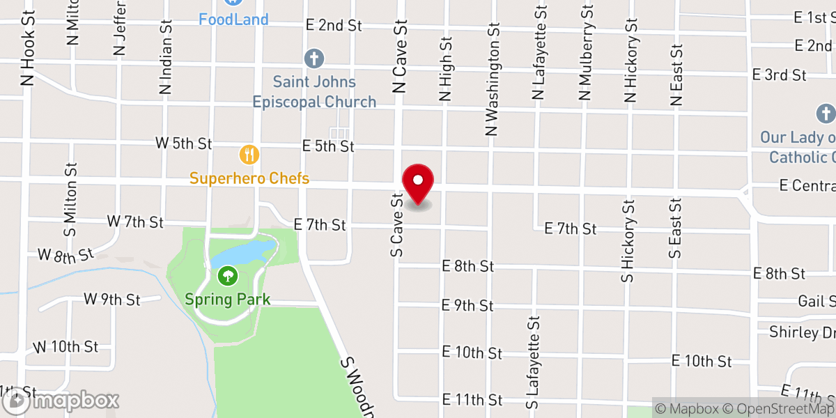 Map showing location of Locust Hill