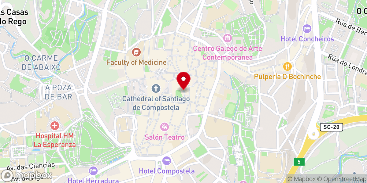 Map showing location of Mosteiro de San Paio de Antealtares