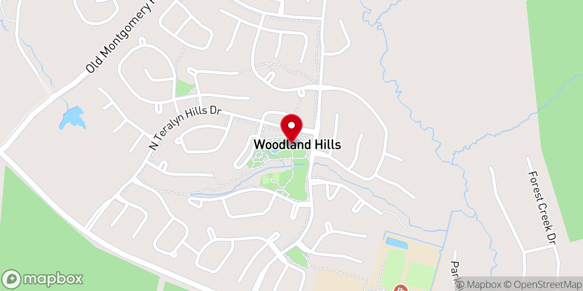 Map showing location of The Woodlands Hills