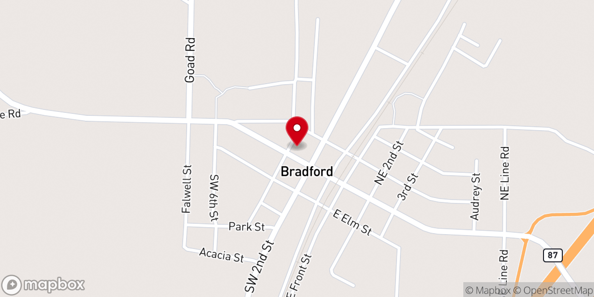 Map showing location of Church of Christ