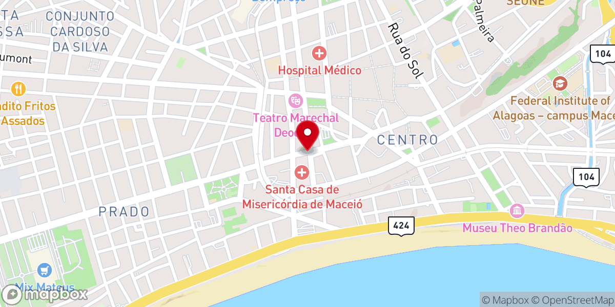 Map showing location of Capela São Vicente de Paulo - Santa Casa