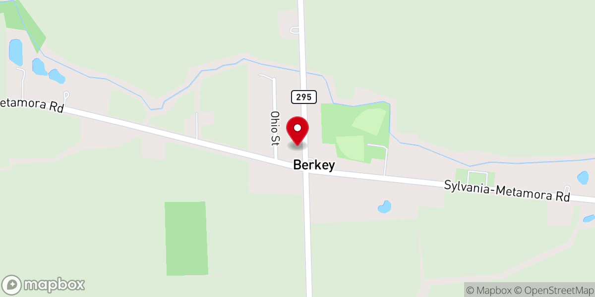 Map showing location of Village of Berkey