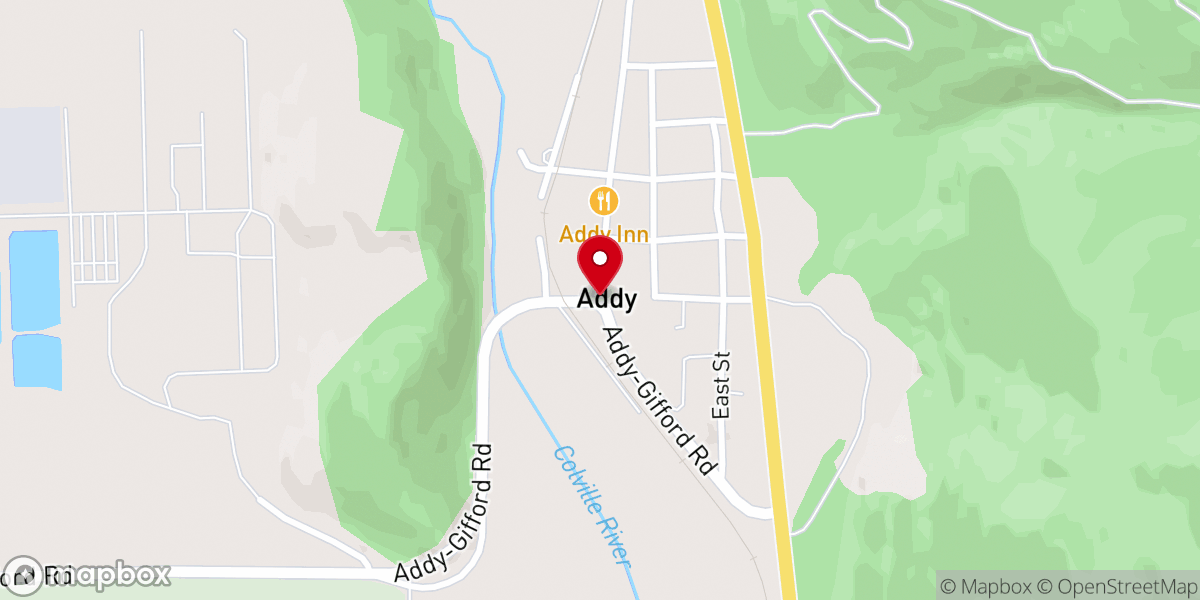 Map showing location of Addy