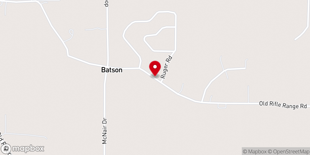Map showing location of Batson United Methodist Church