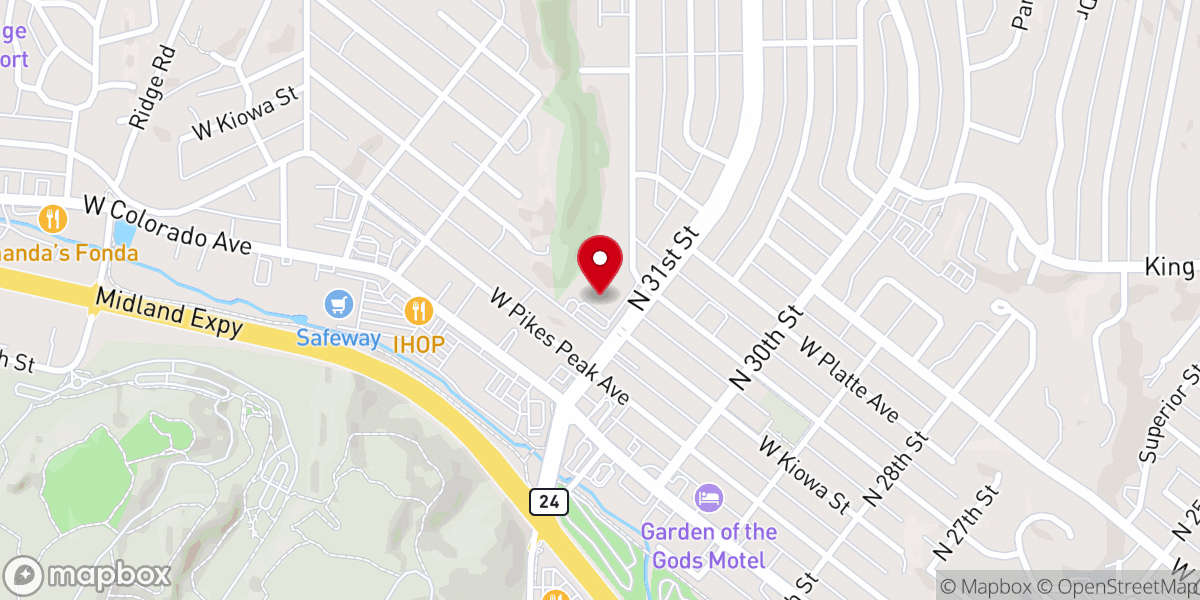 Map showing location of Rock of Ages Lutheran Church
