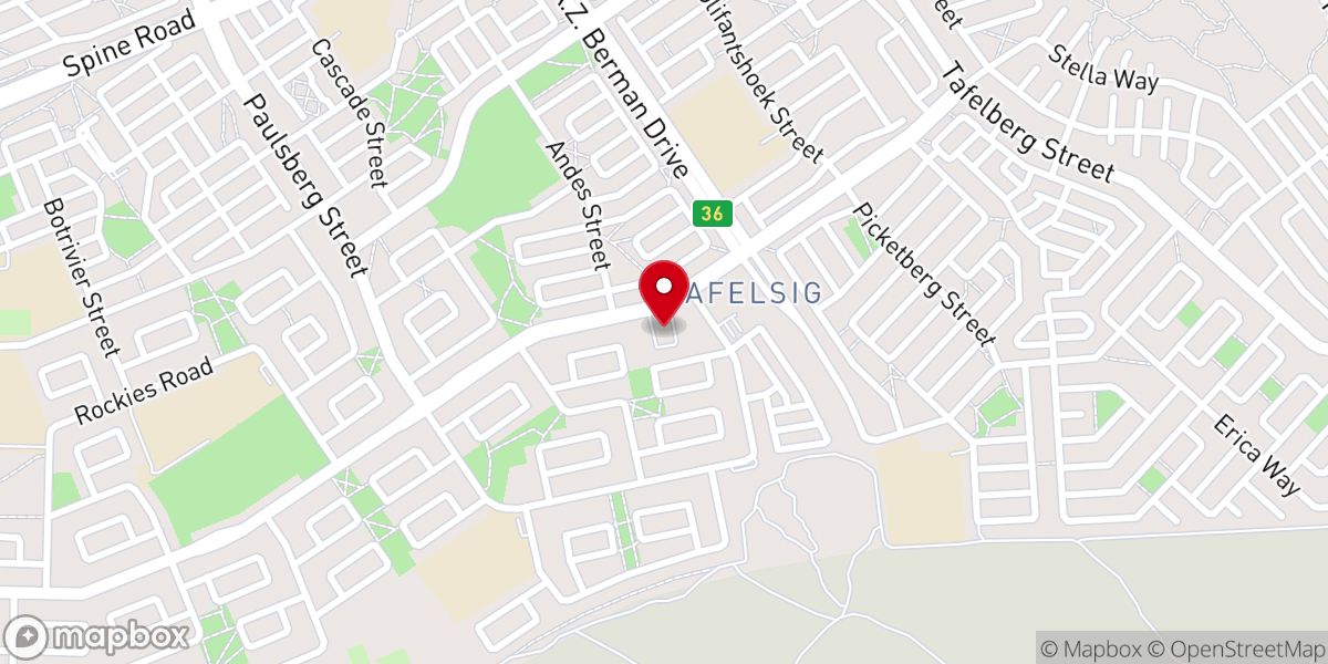 Map showing location of New Apostolic Church Tafelsig