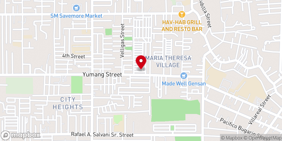Map showing location of Gensan Missionary Baptist House Church