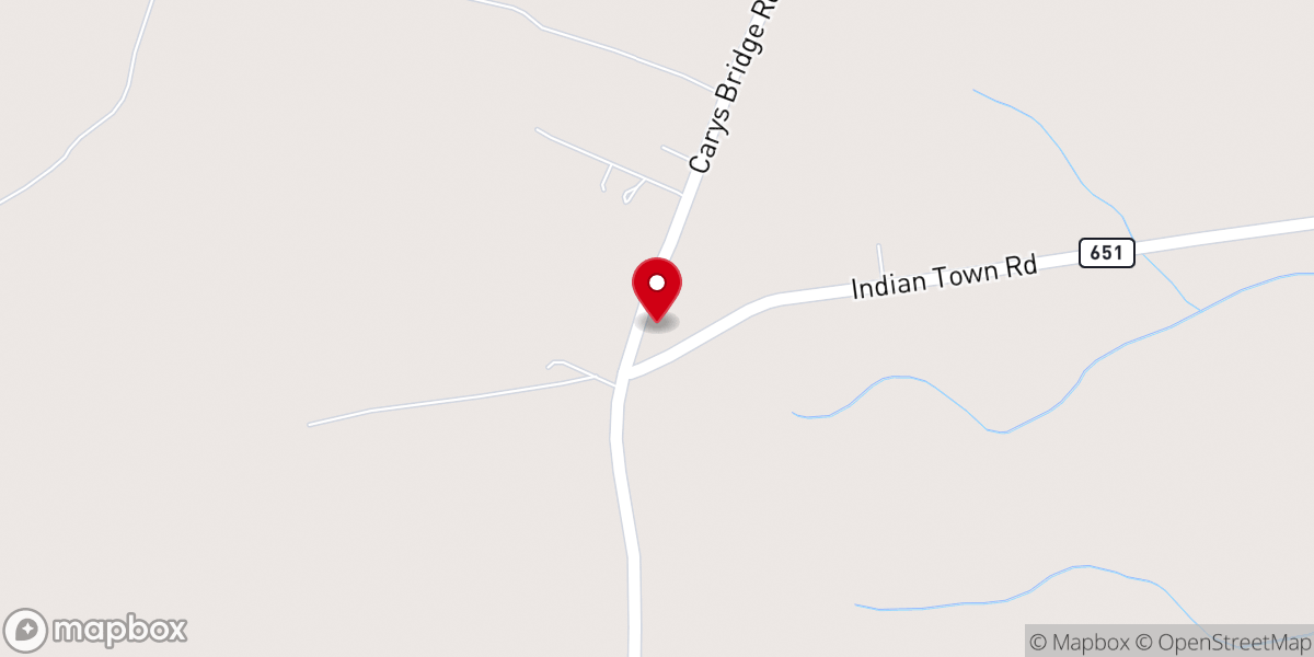 Map showing location of Mars Hill Baptist Church