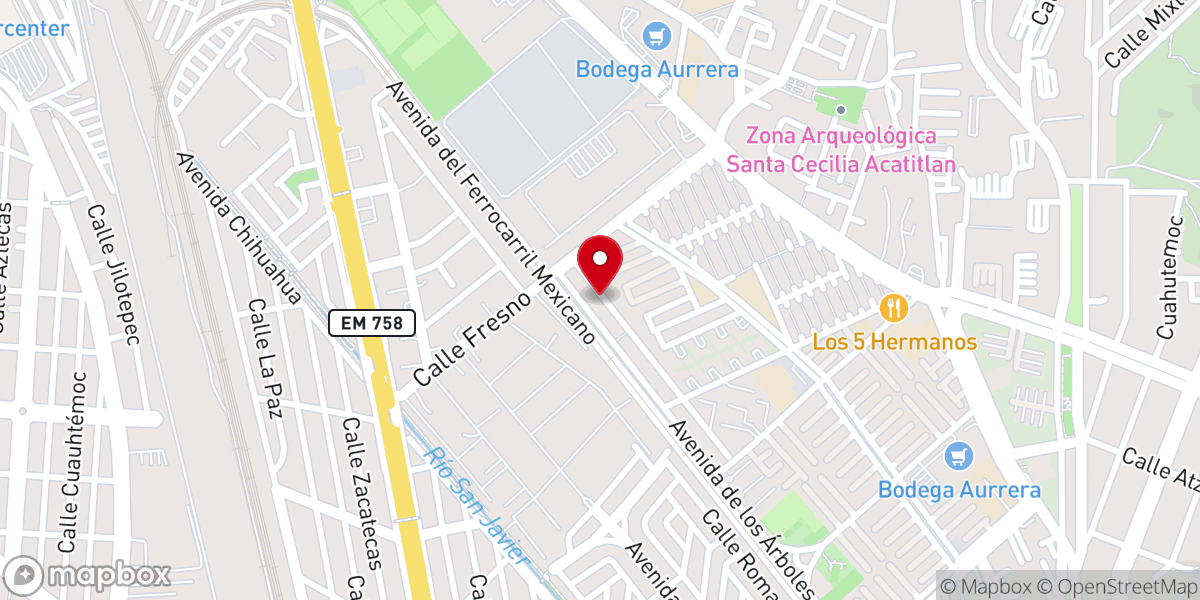 Map showing location of Iglesia Evangélica Pentecostés ELIM