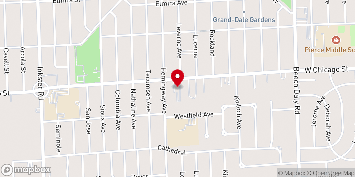 Map showing location of Hosanna-Tabor Lutheran Church