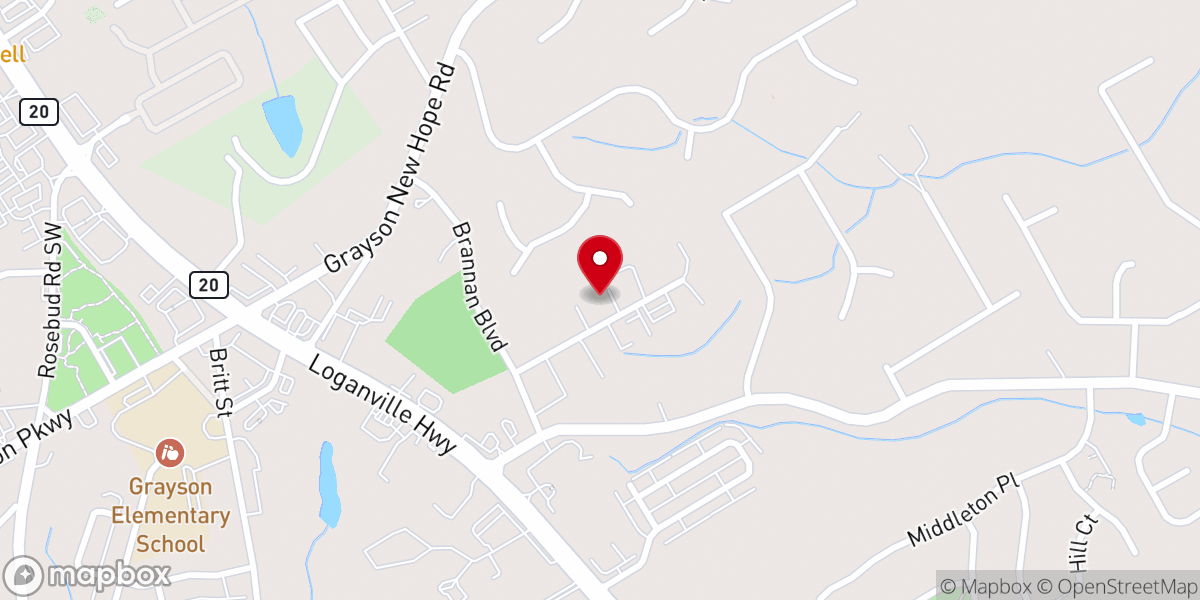 Map showing location of Embrace Church Grayson
