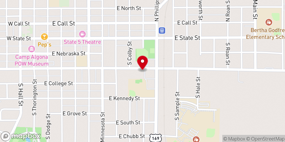 Map showing location of Algona Faith