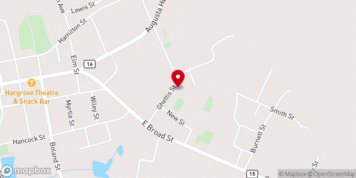 Map showing location of Tabernacle Church