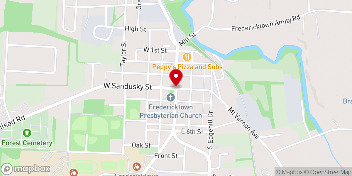 Map showing location of Fredericktown