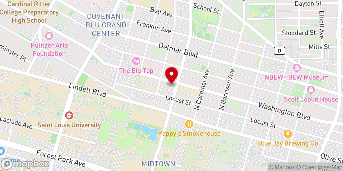 Map showing location of Washington Tabernacle MBC