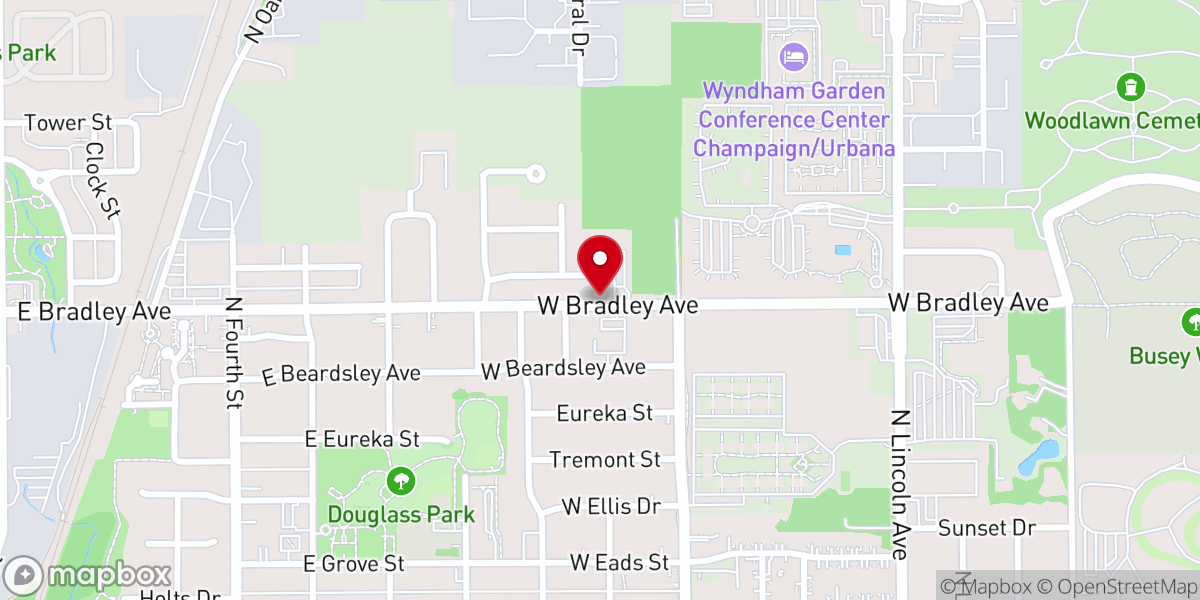 Map showing location of Mt. Olive Missionary Baptist Church