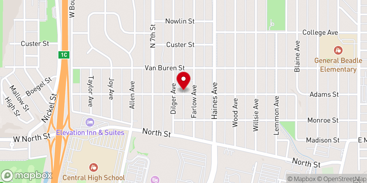 Map showing location of St. Therese the Little Flower Catholic Church
