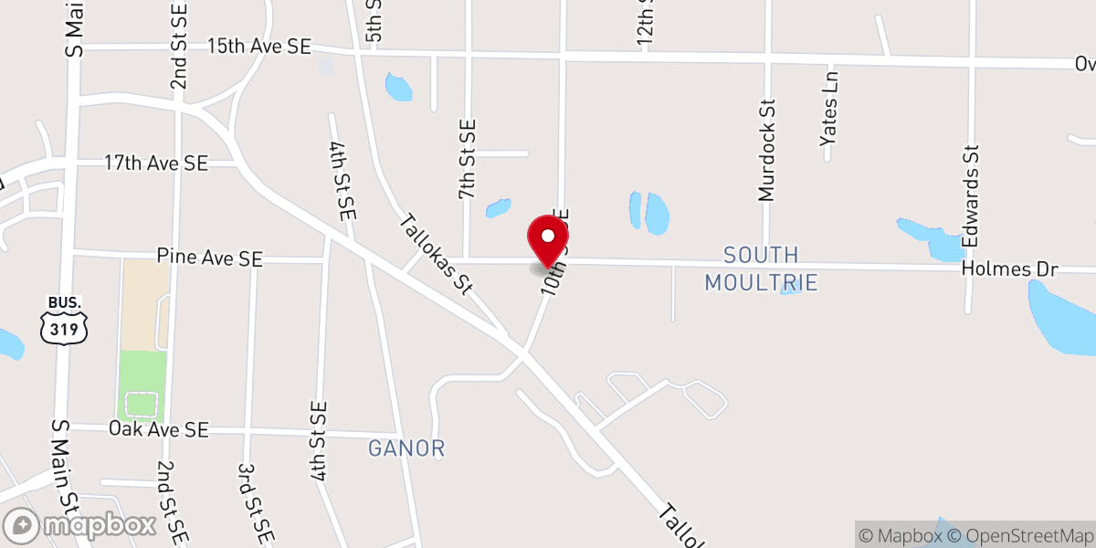 Map showing location of Open Door Christian Church