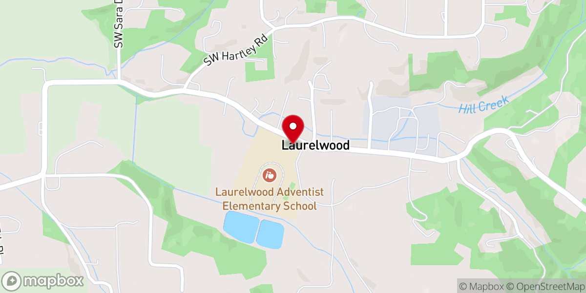 Map showing location of Laurelwood Seventh-day Adventist Church