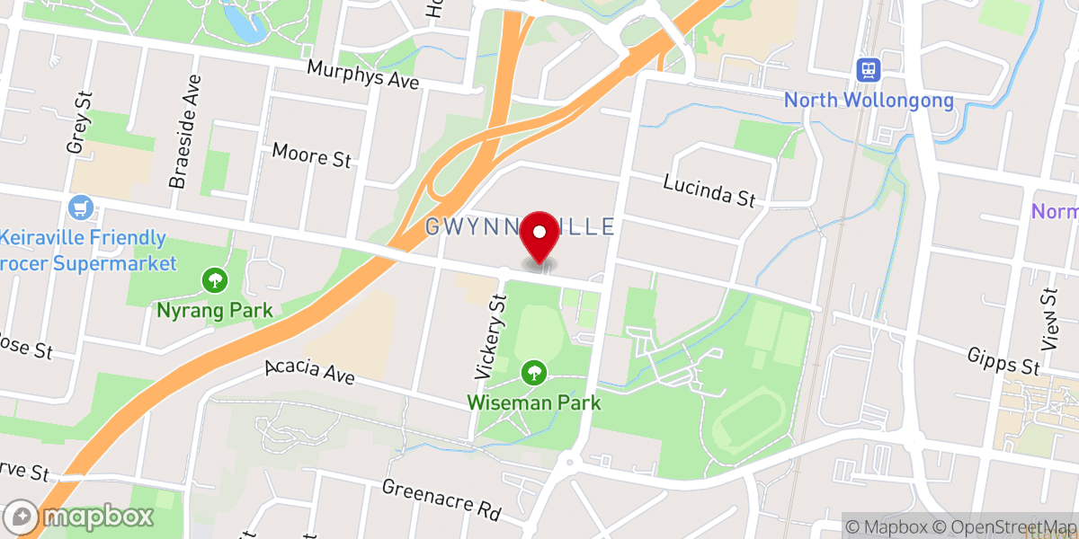 Map showing location of Wollongong Gospel Choir