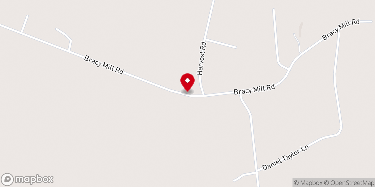 Map showing location of Broom Hill Baptist Church