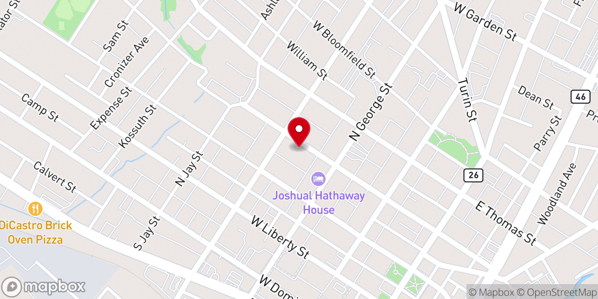 Map showing location of Carney Baptist Church