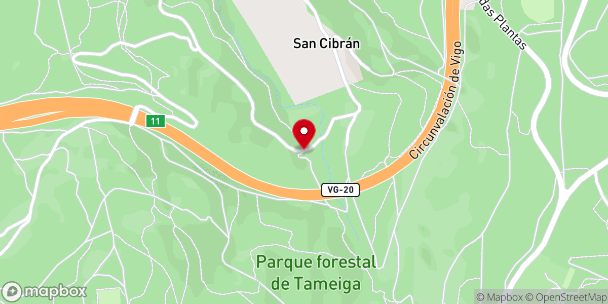 Map showing location of Parque Botanico Arco da Vella Capela San Cibrao