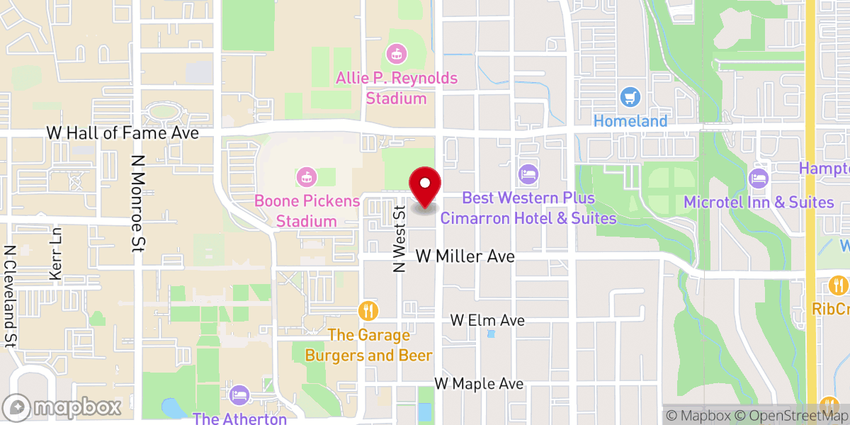 Map showing location of First Christian Church