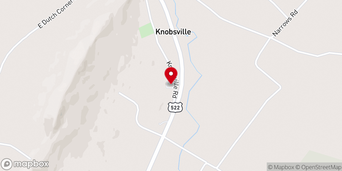 Map showing location of Knobsville Church Of The Brethren Church