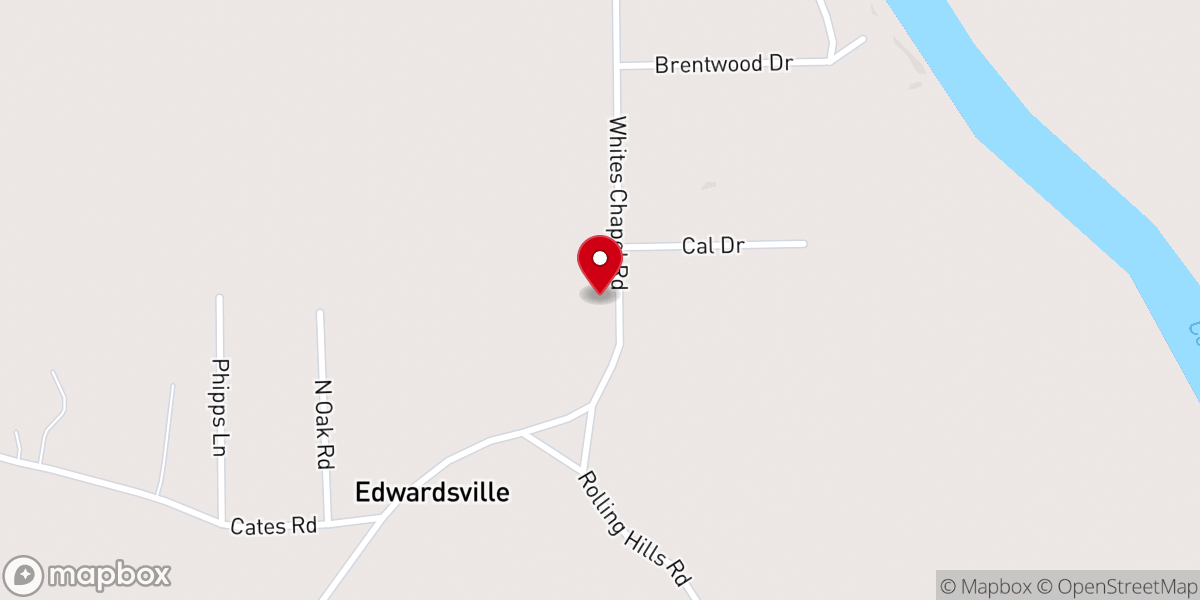 Map showing location of Ebenezer Baptist Church