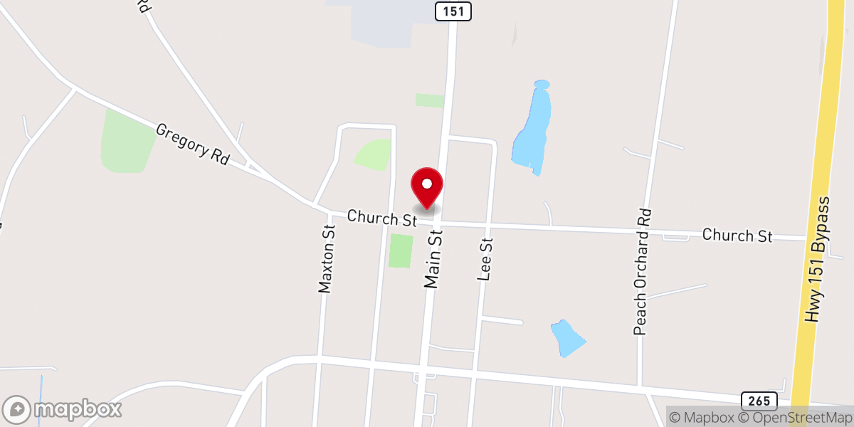 Map showing location of Jefferson Presbyterian Church