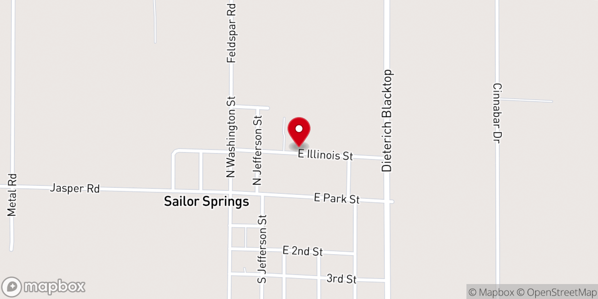 Map showing location of Sailor Springs Christian Church