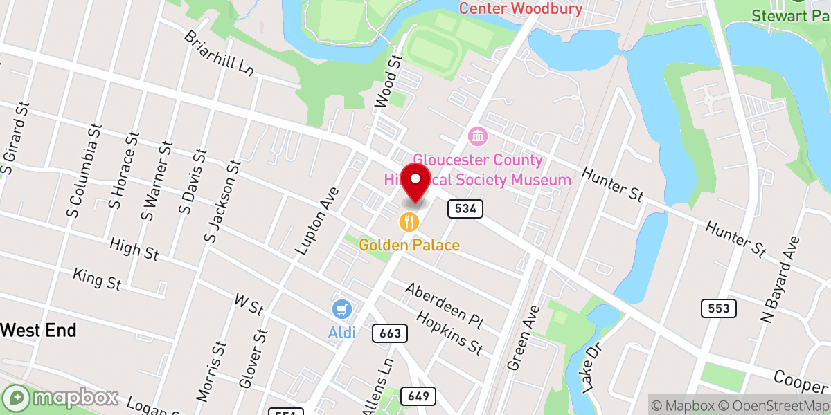 Map showing location of Kemble Memorial United Methodist Church