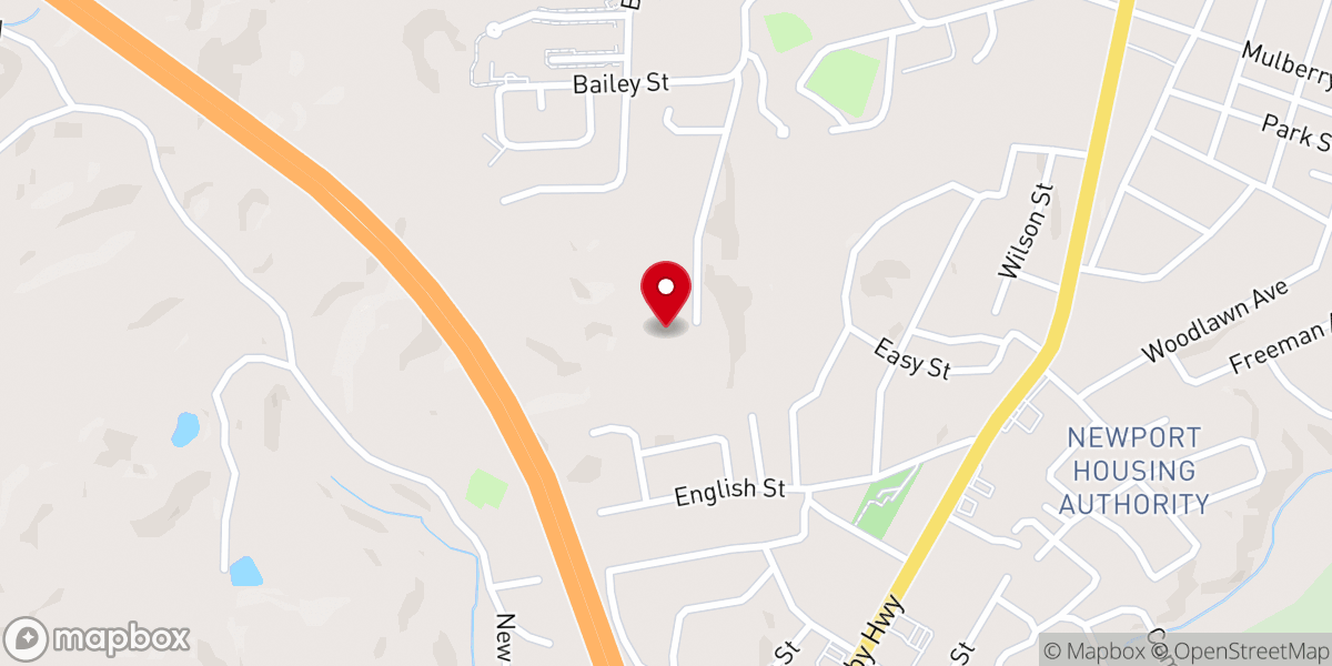 Map showing location of First Baptist Newport