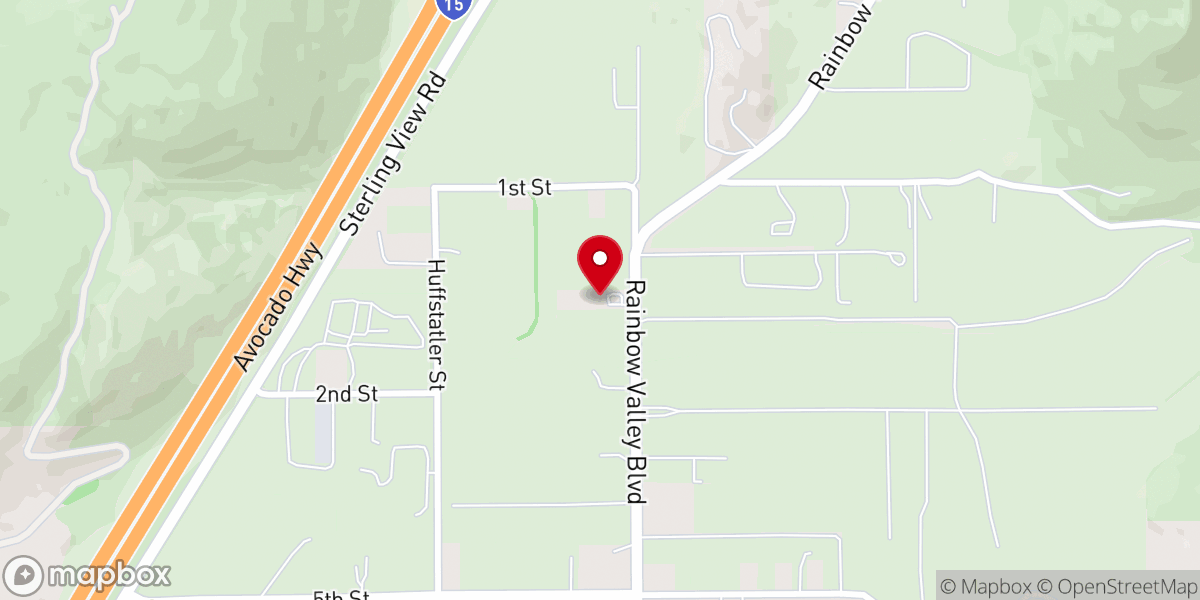 Map showing location of Rainbow Community Church