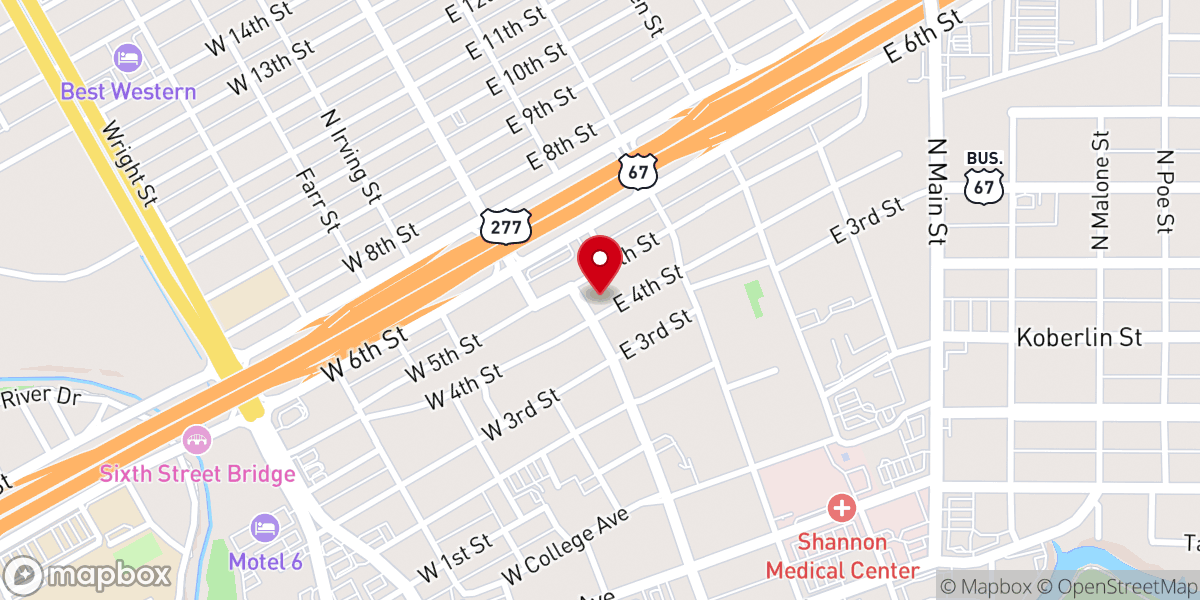 Map showing location of Catholic Outreach Services